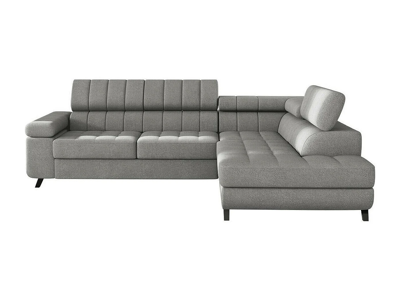 Sofá rinconero Comfivo 207, Gris, Función de descanso, Almacenaje, 264x203x73cm