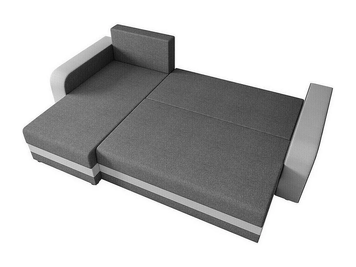 Sofá rinconero Memphis 112, Gris, Función de descanso, Almacenaje, 237x139x84cm