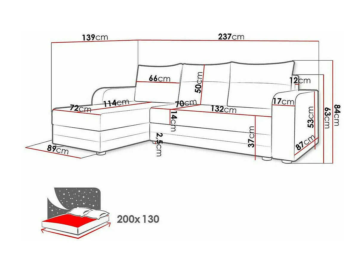 Sofá de canto Memphis 112, Cinzento, Funcionalidade de dormir