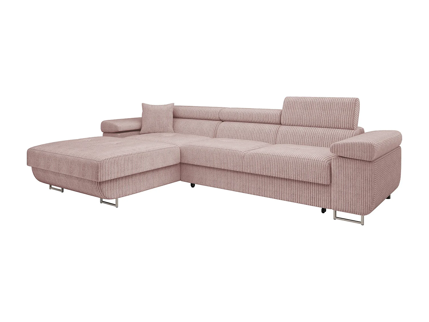 Sofá rinconero Comfivo Vinetum II, Rosa, Función de descanso, Almacenaje, 280x170x70cm