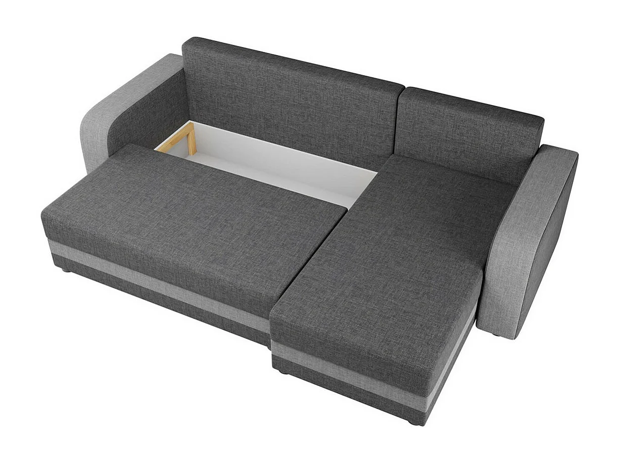 Canapé d'angle Memphis 112, Gris, Disponible, 237x139x84cm