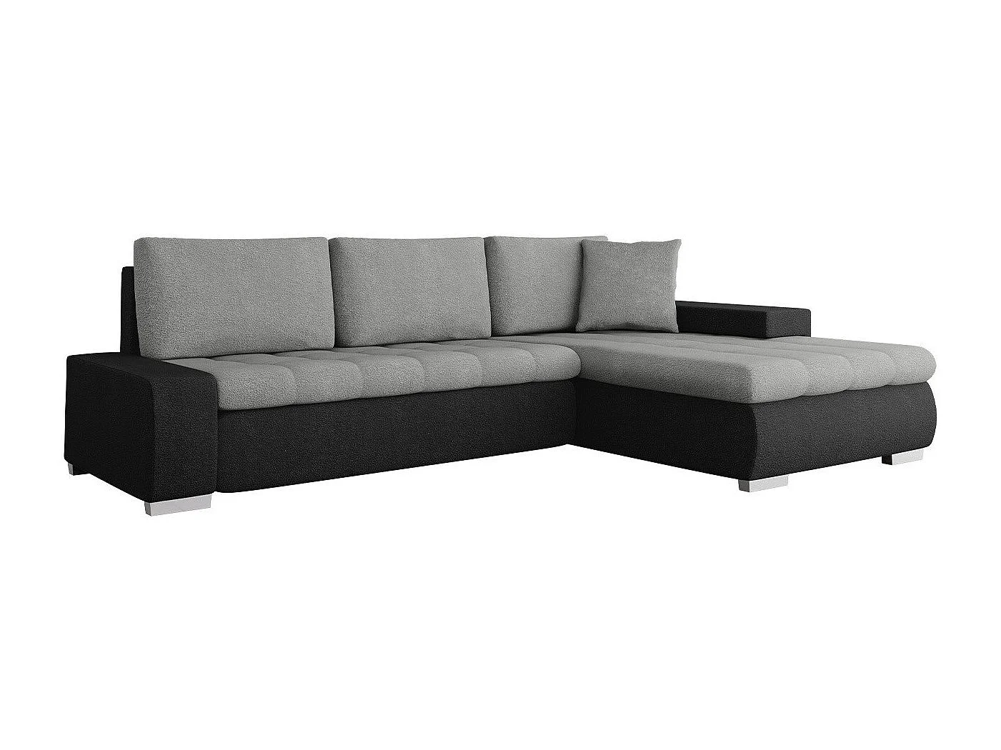 Sofá rinconero Comfivo 112, Gris, Función de descanso, Almacenaje, 265x185x85cm