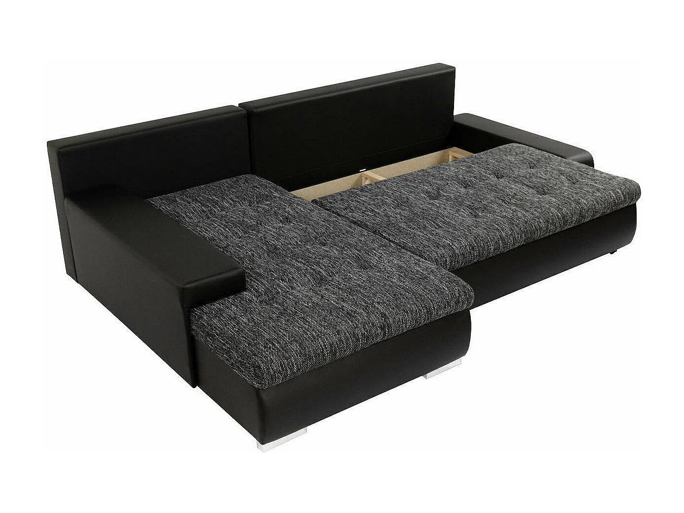 Sofá rinconero Comfivo 112, Gris, Función de descanso, Almacenaje, 265x185x85cm