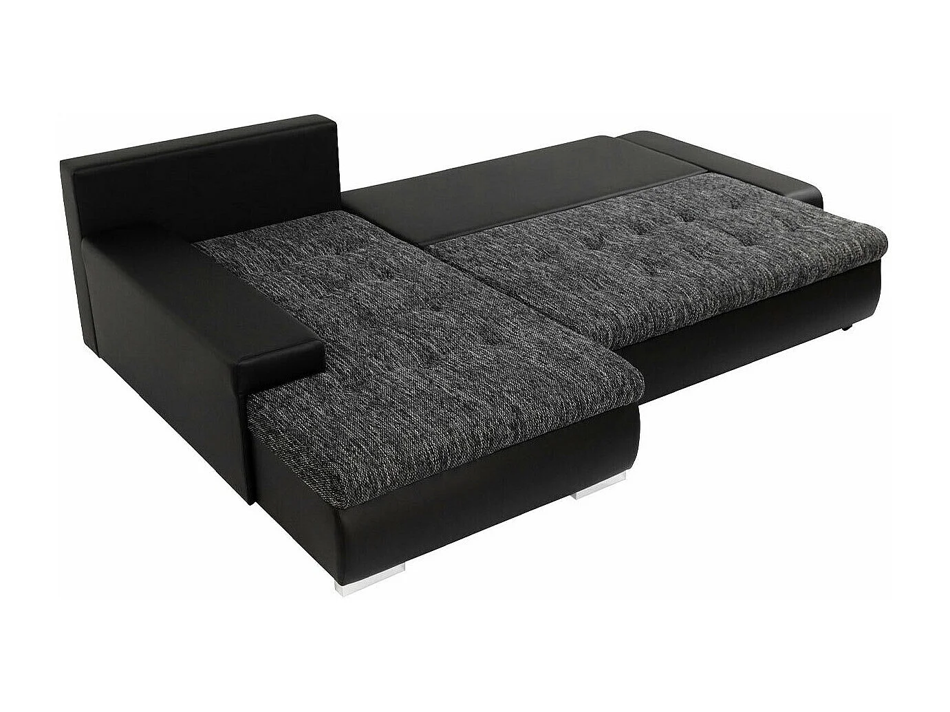 Sofá rinconero Comfivo 112, Gris, Función de descanso, Almacenaje, 265x185x85cm