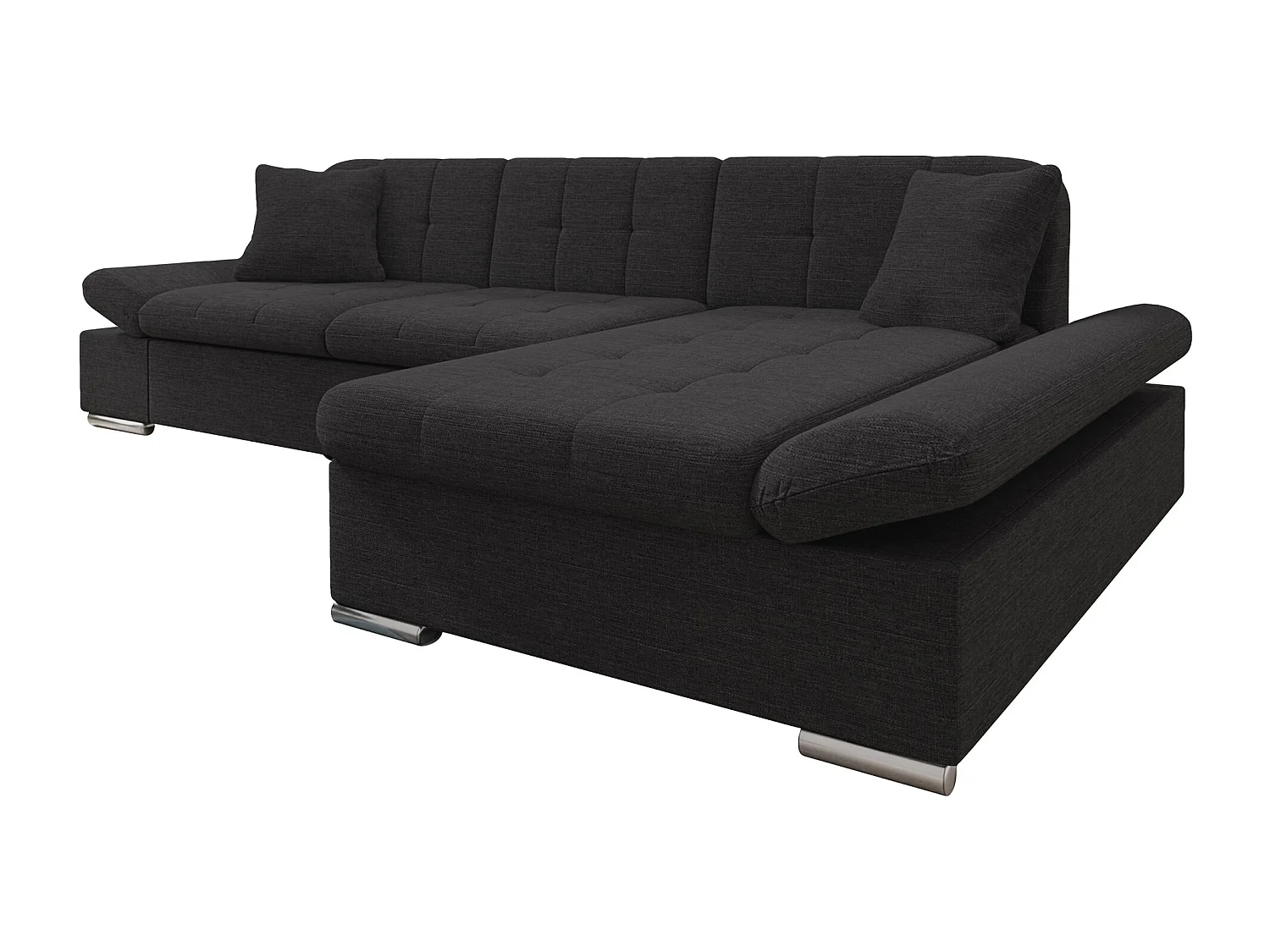 Sofá rinconero Comfivo 152, Gris, Función de descanso, Almacenaje, 278x161x76cm