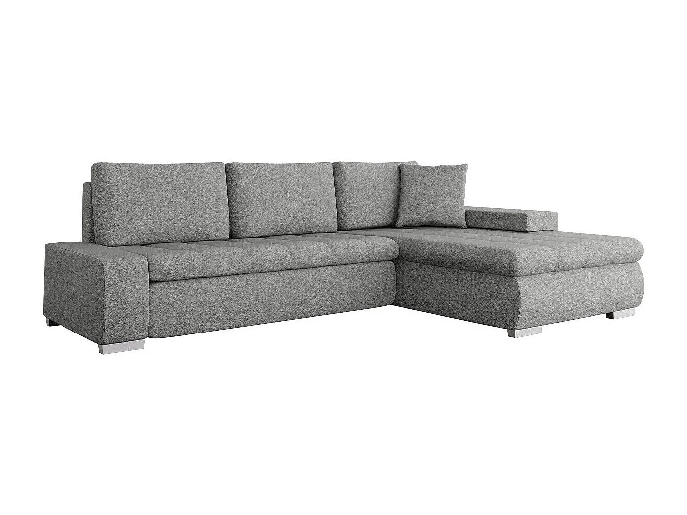 Sofá rinconero Comfivo 112, Gris, Función de descanso, Almacenaje, 265x185x85cm