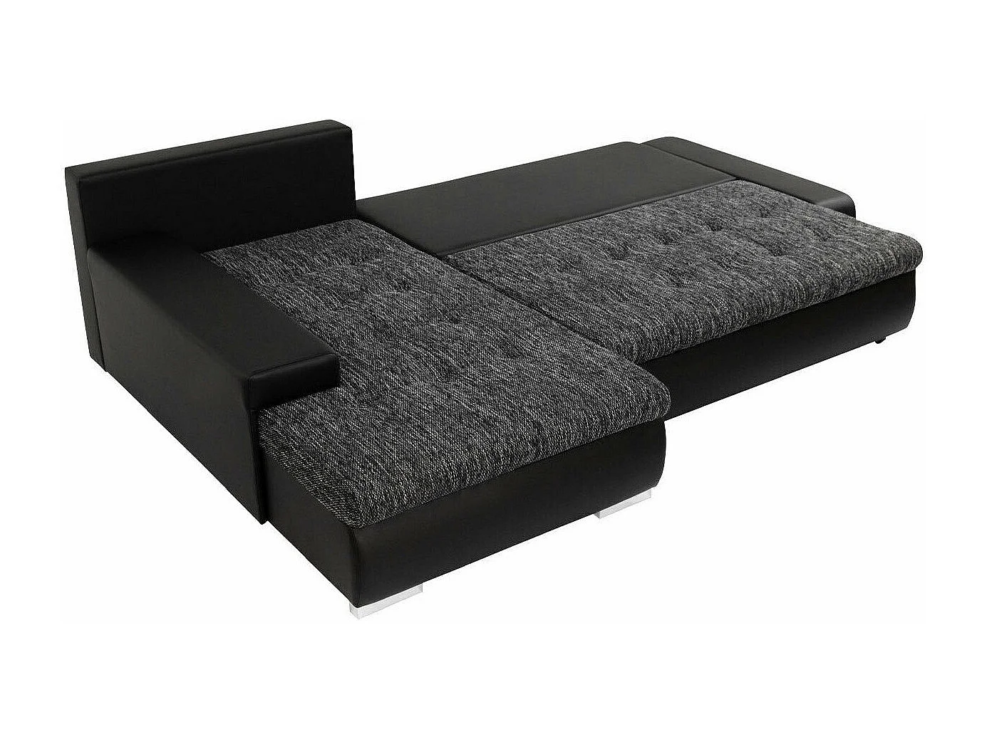 Sofá rinconero Comfivo 112, Gris, Función de descanso, Almacenaje, 265x185x85cm