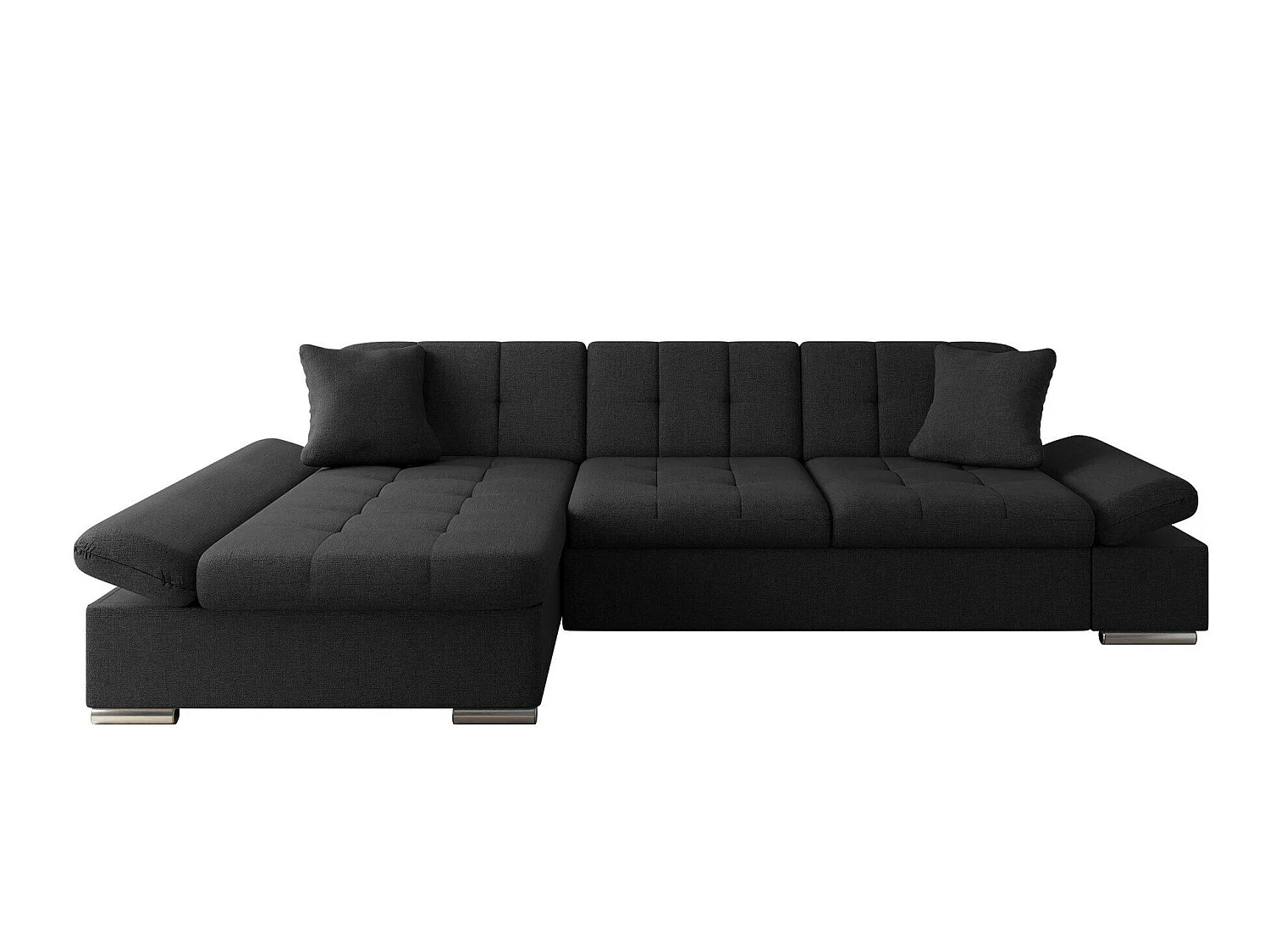 Sofá rinconero Comfivo Sanitas I, Negro, Función de descanso
