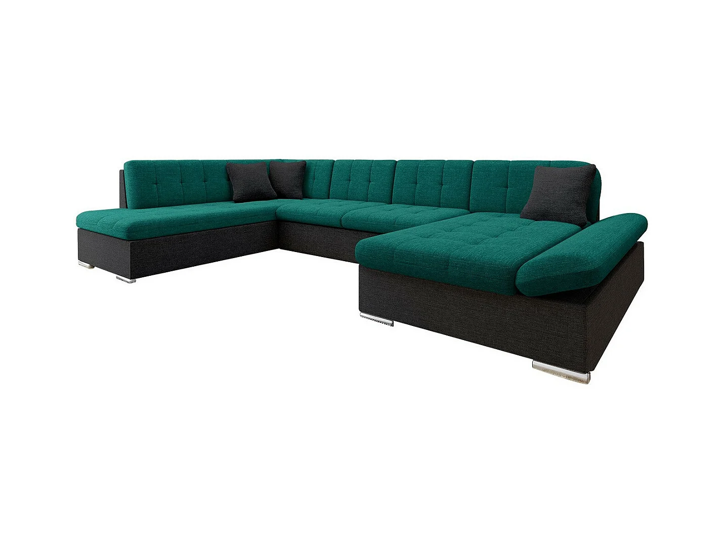 Canapé d'angle Comfivo 150, Vert, Fonction de couchage, Boîte de literie, 345x205x76cm