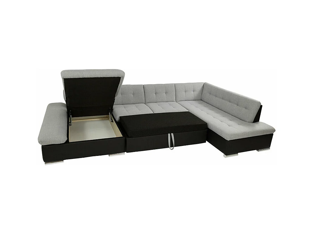 Canapé d'angle Comfivo 150, Vert, Fonction de couchage, Boîte de literie, 345x205x76cm