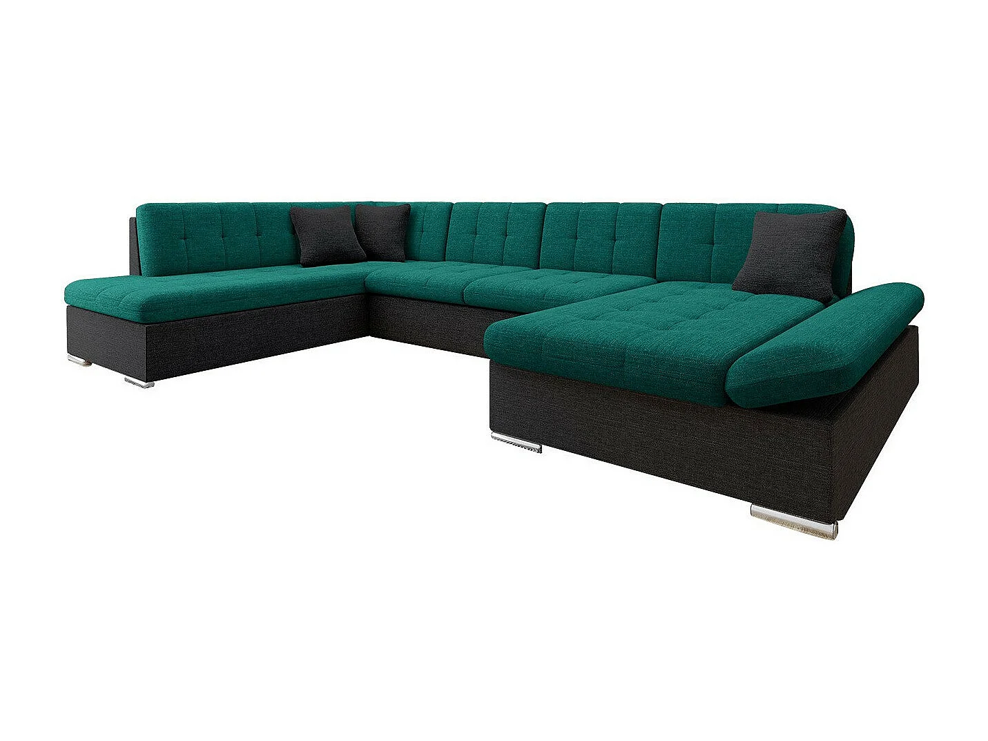 Canapé d'angle Comfivo 150, Vert, Fonction de couchage, Boîte de literie, 345x205x76cm