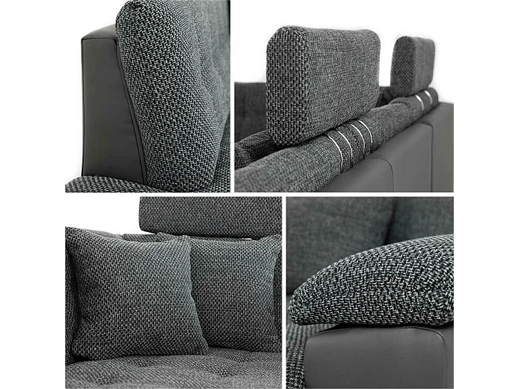 Canapé d'angle Comfivo 127, Vert, Fonction de couchage, Boîte de literie, 350x205x101cm