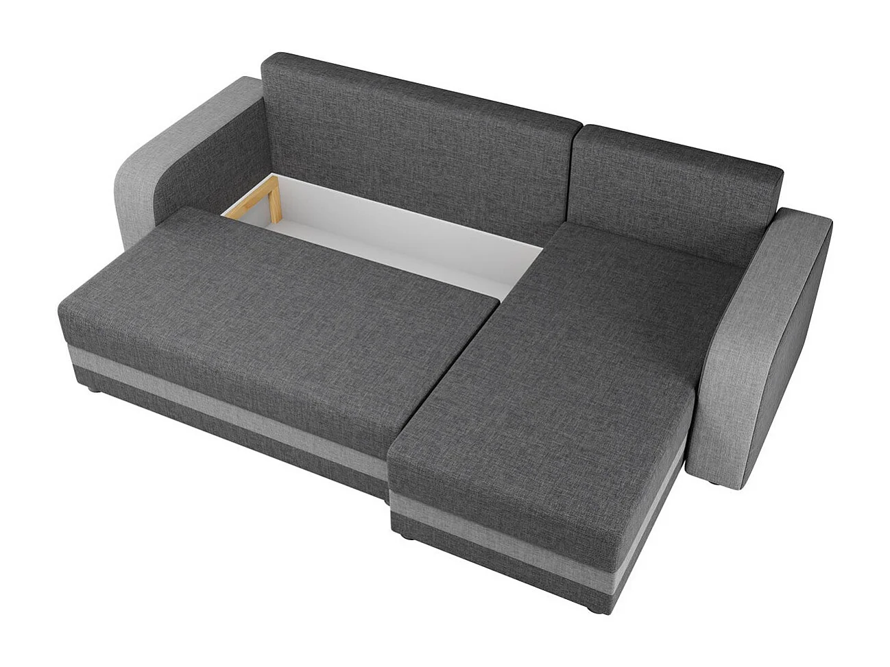 Sofá rinconero Memphis 112, Gris, Función de descanso, Almacenaje, 237x139x84cm