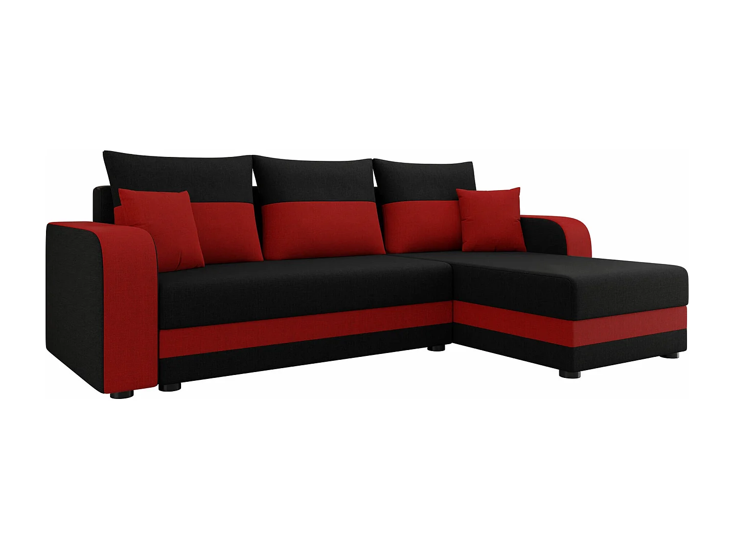 Canapé d'angle Memphis 112, Rouge, Disponible, 237x139x84cm