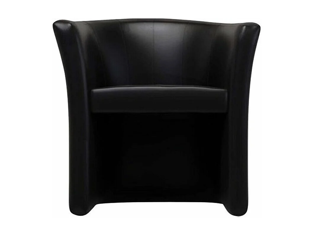Fauteuil Comfivo 271, Noir, 74x55x50cm, Faux cuir, Pieds: Plastique