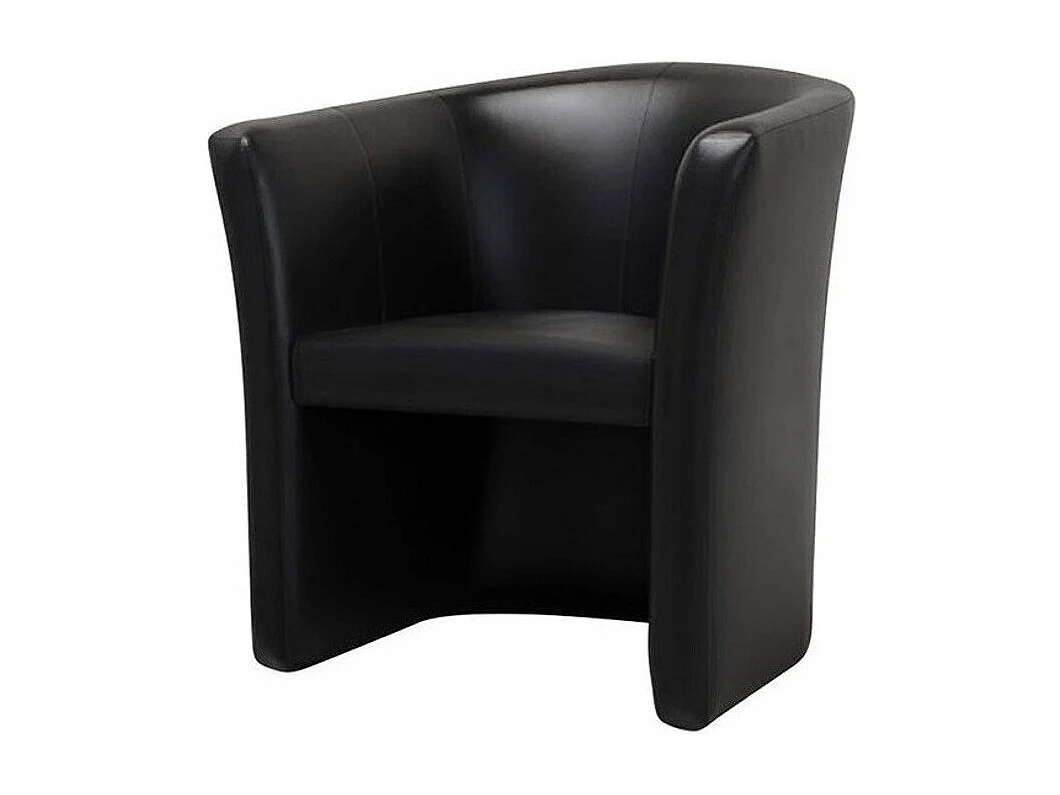 Fauteuil Comfivo 271, Noir, 74x55x50cm, Faux cuir, Pieds: Plastique