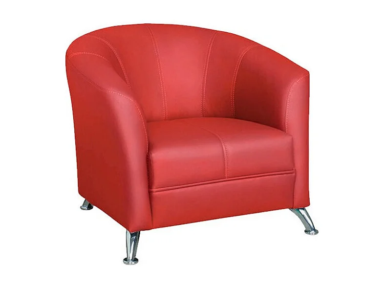 Poltrona Providence 101, Vermelho, Eco couro, 7x9x8cm