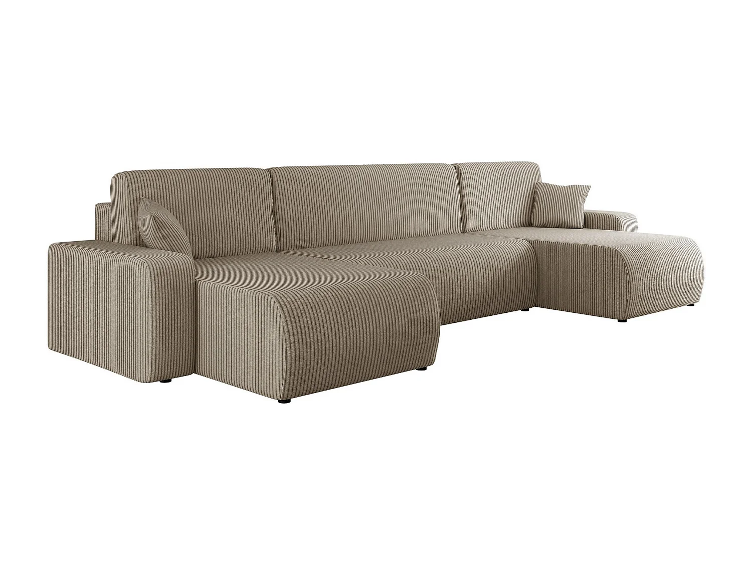 Sofá rinconero Shelton 103, De color marrón claro, Función de descanso, Almacenaje, 312cm