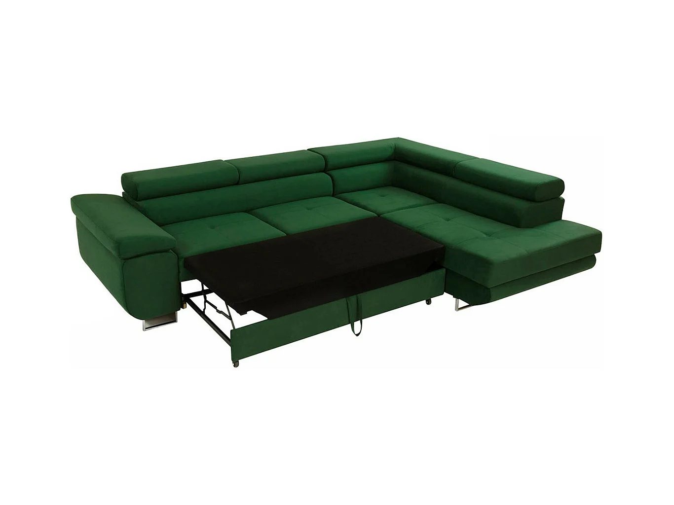 Canapé d'angle Comfivo Eliferu 101, Brun clair, Fonction de couchage, Boîte de literie,