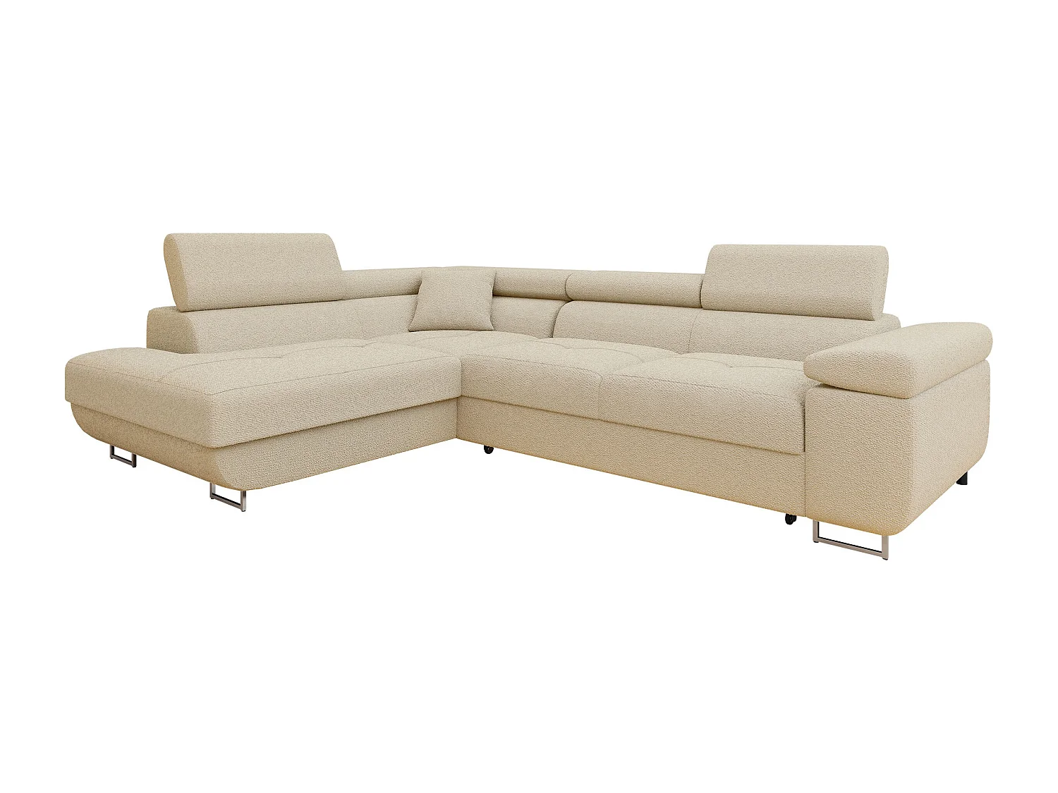 Canapé d'angle Comfivo Eliferu 101, Brun clair, Disponible, 274x203x70cm