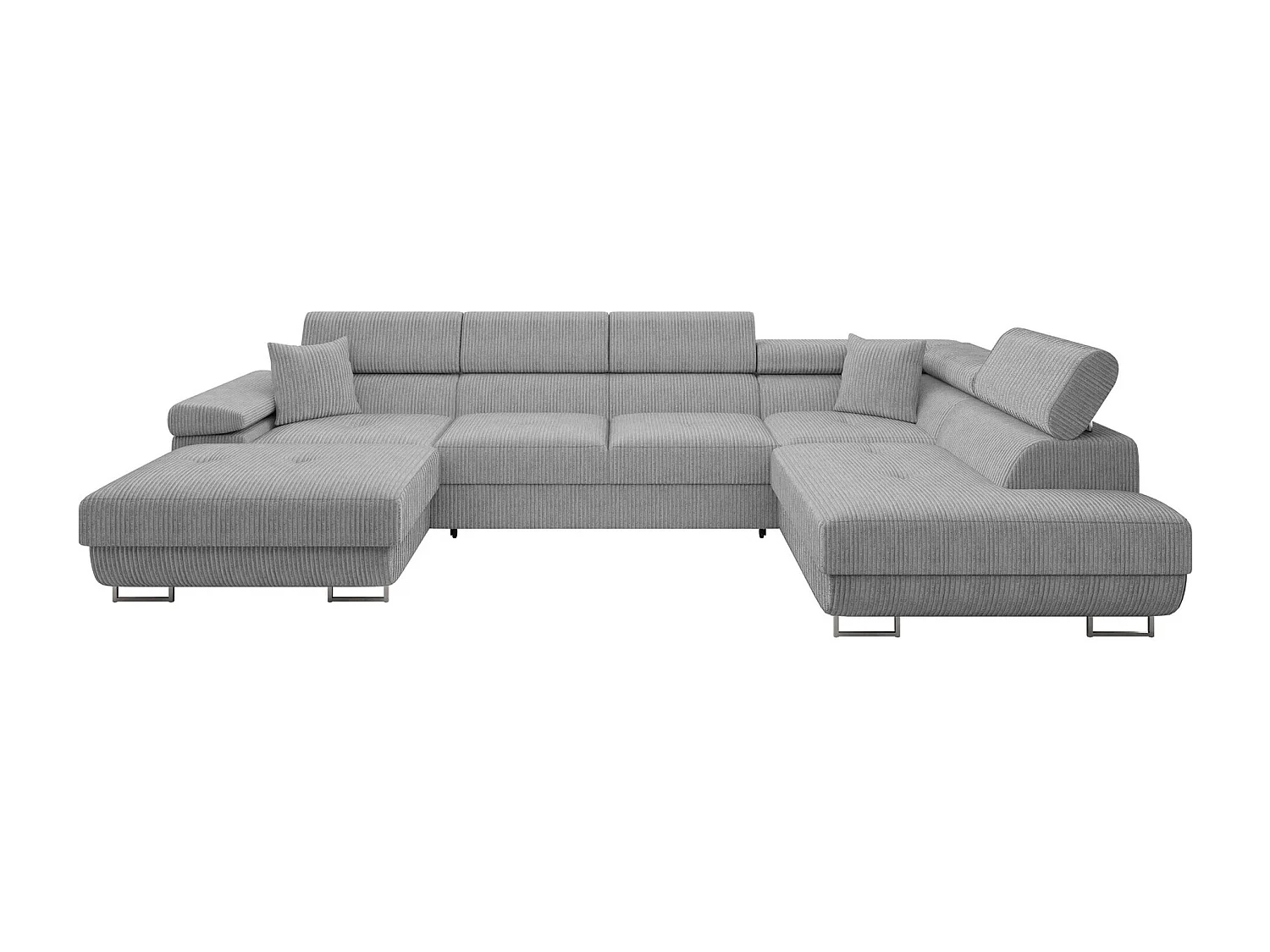 Canapé d'angle Comfivo Vinetum III, Gris clair, Disponible, 346x203x70cm
