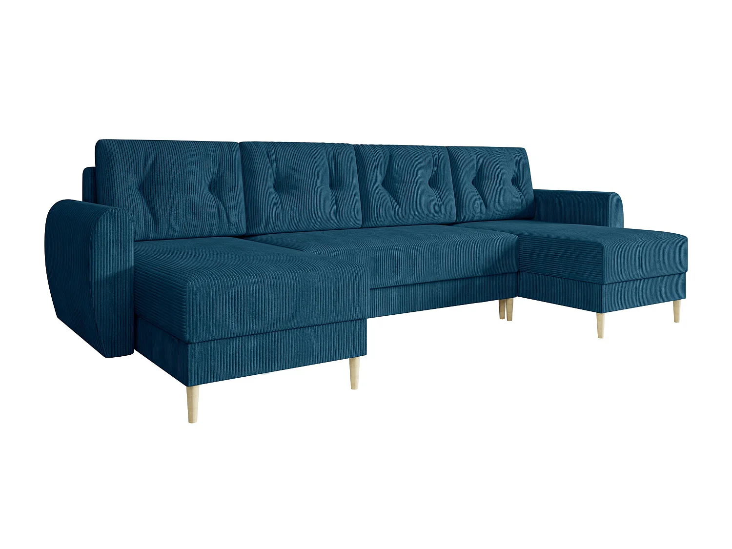 Sofá rinconero Memphis 140, Azul, Función de descanso, Almacenaje