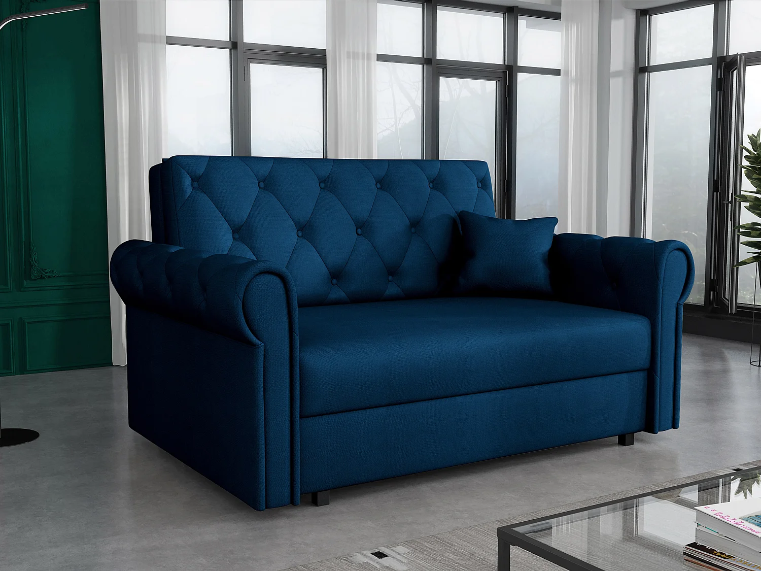 Sofá cama Aelara II, Almacenaje, 85x148x98cm, Muebles ya montados