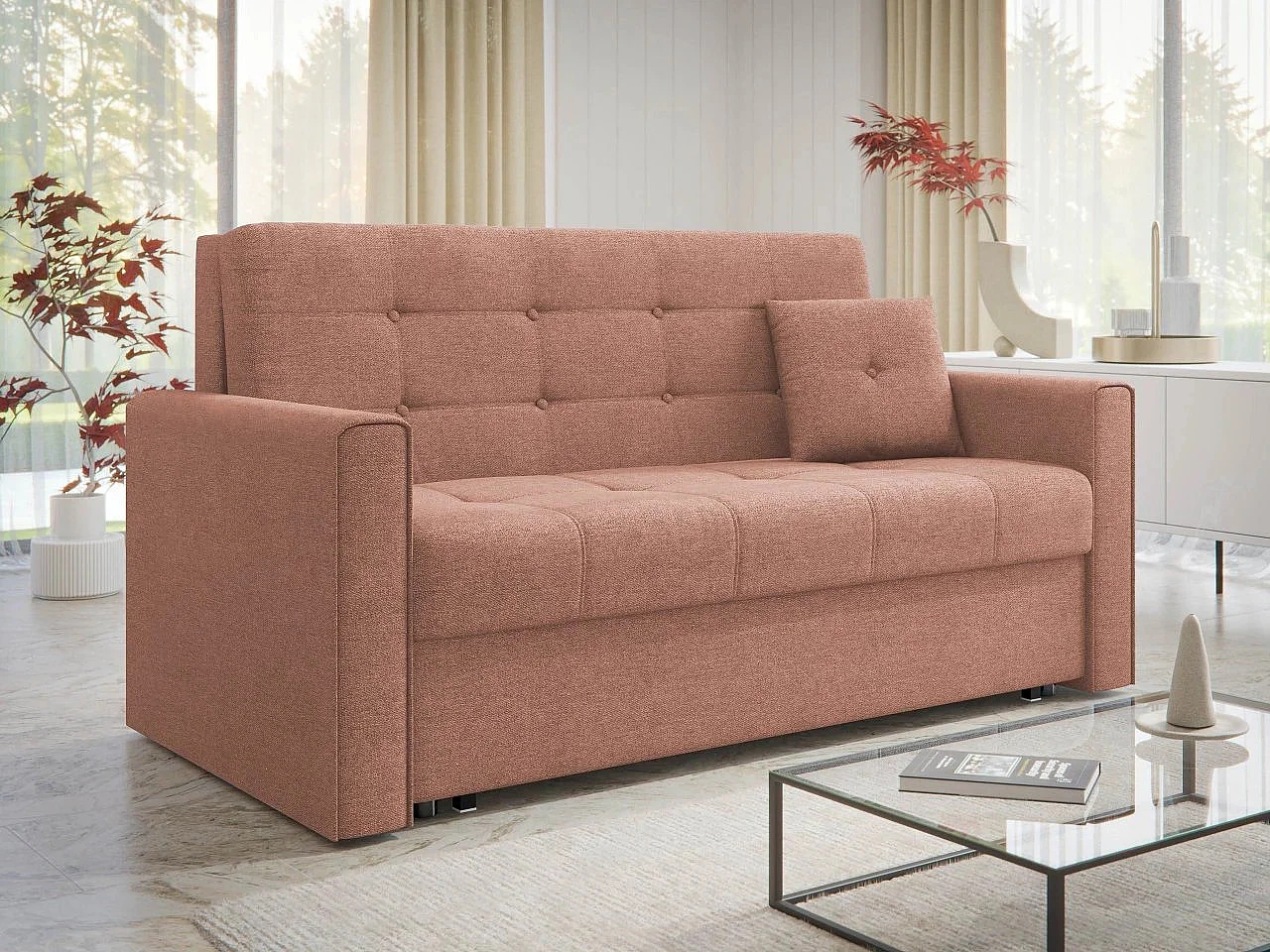 Sofá-cama Columbus 102, Almacenaje, 85x153x98cm, Muebles ya montados