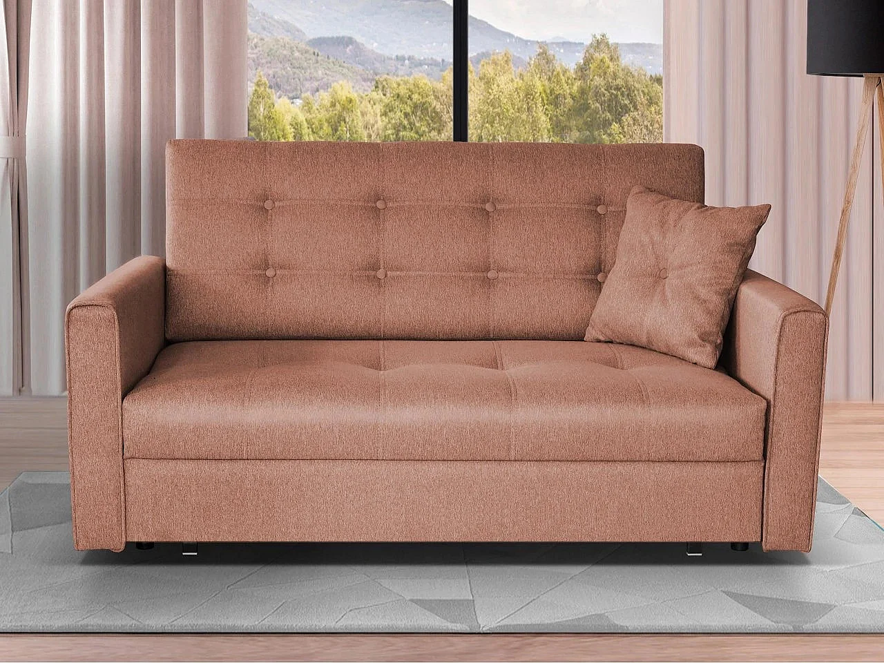 Sofá-cama Columbus 102, Almacenaje, 85x153x98cm, Muebles ya montados