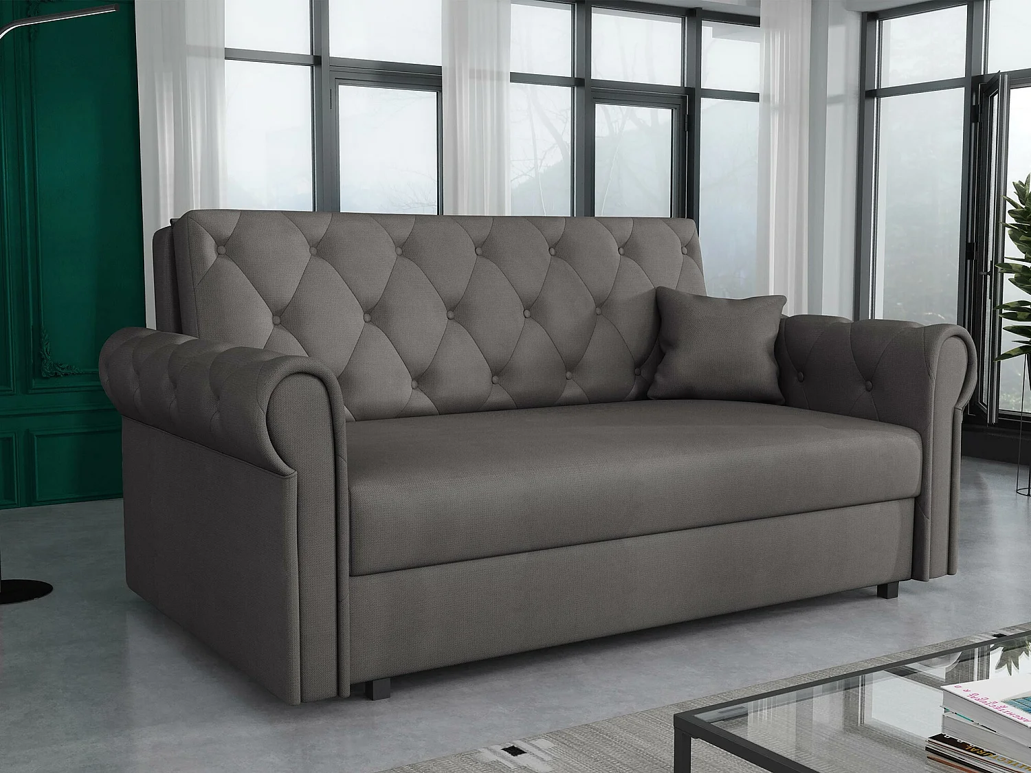 Canapé convertible Columbus 198, Disponible, 85x168x98cm, Mobilier déjà assemblé
