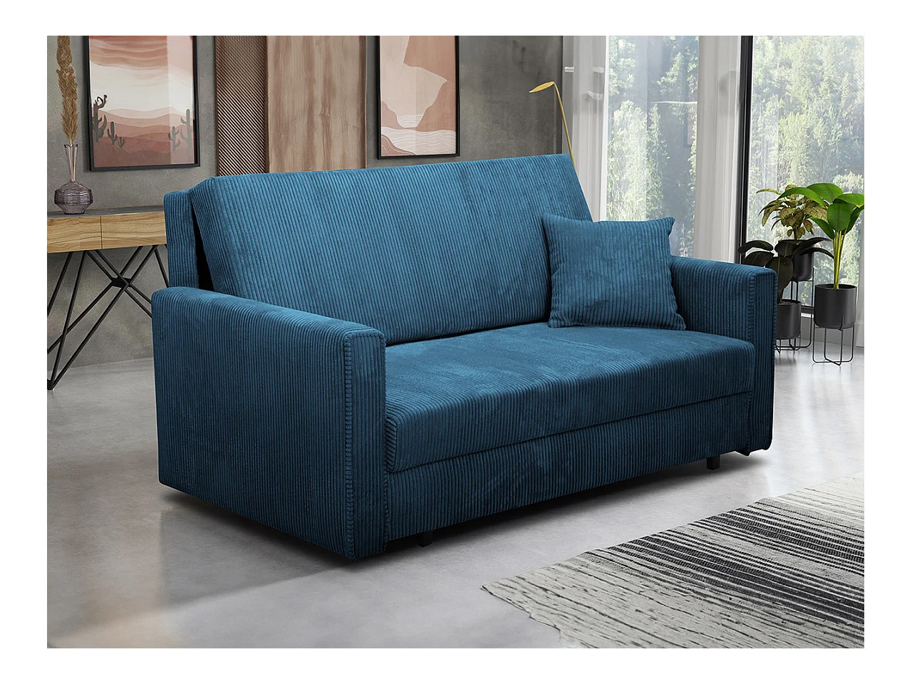 Canapé convertible Columbus 188, Boîte de literie, 85x153x98cm, Mobilier déjà assemblé