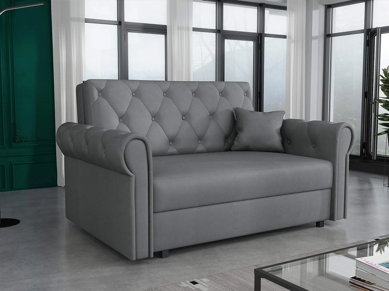 Canapé convertible Aelara II, Disponible, 85x148x98cm, Mobilier déjà assemblé