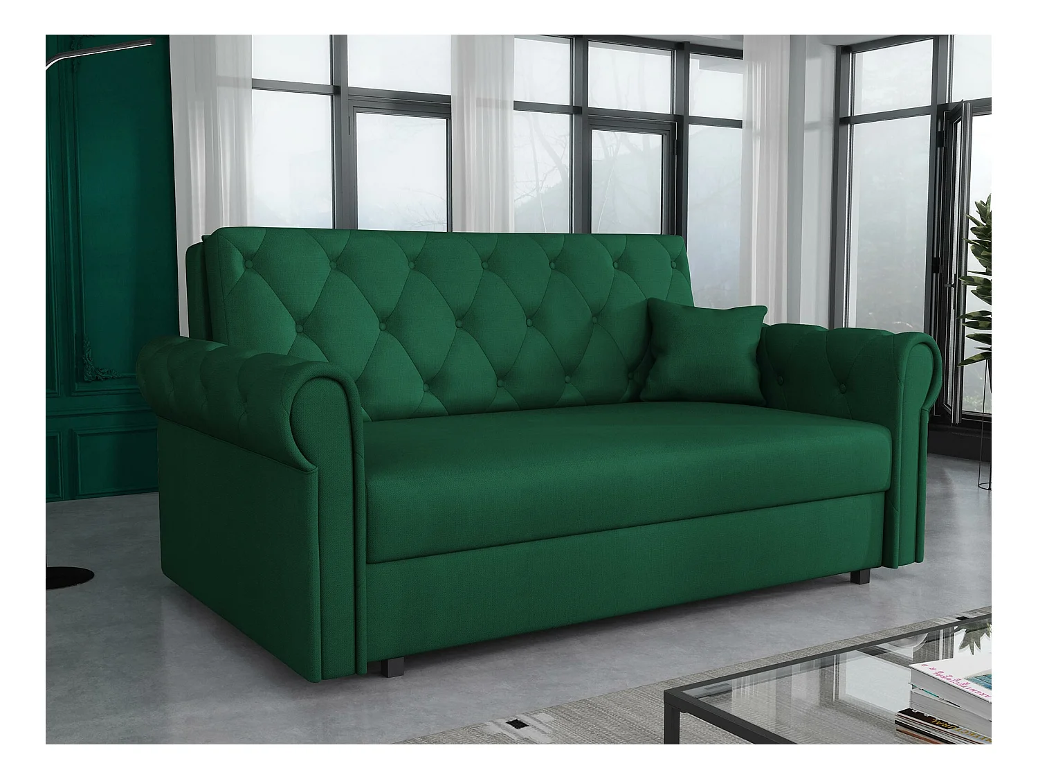 Canapé convertible Columbus 198, Boîte de literie, 85x168x98cm, Mobilier déjà assemblé