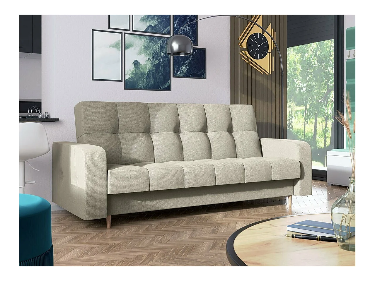 Sofá-cama Edinburg 106, Almacenaje, 98x223x93cm