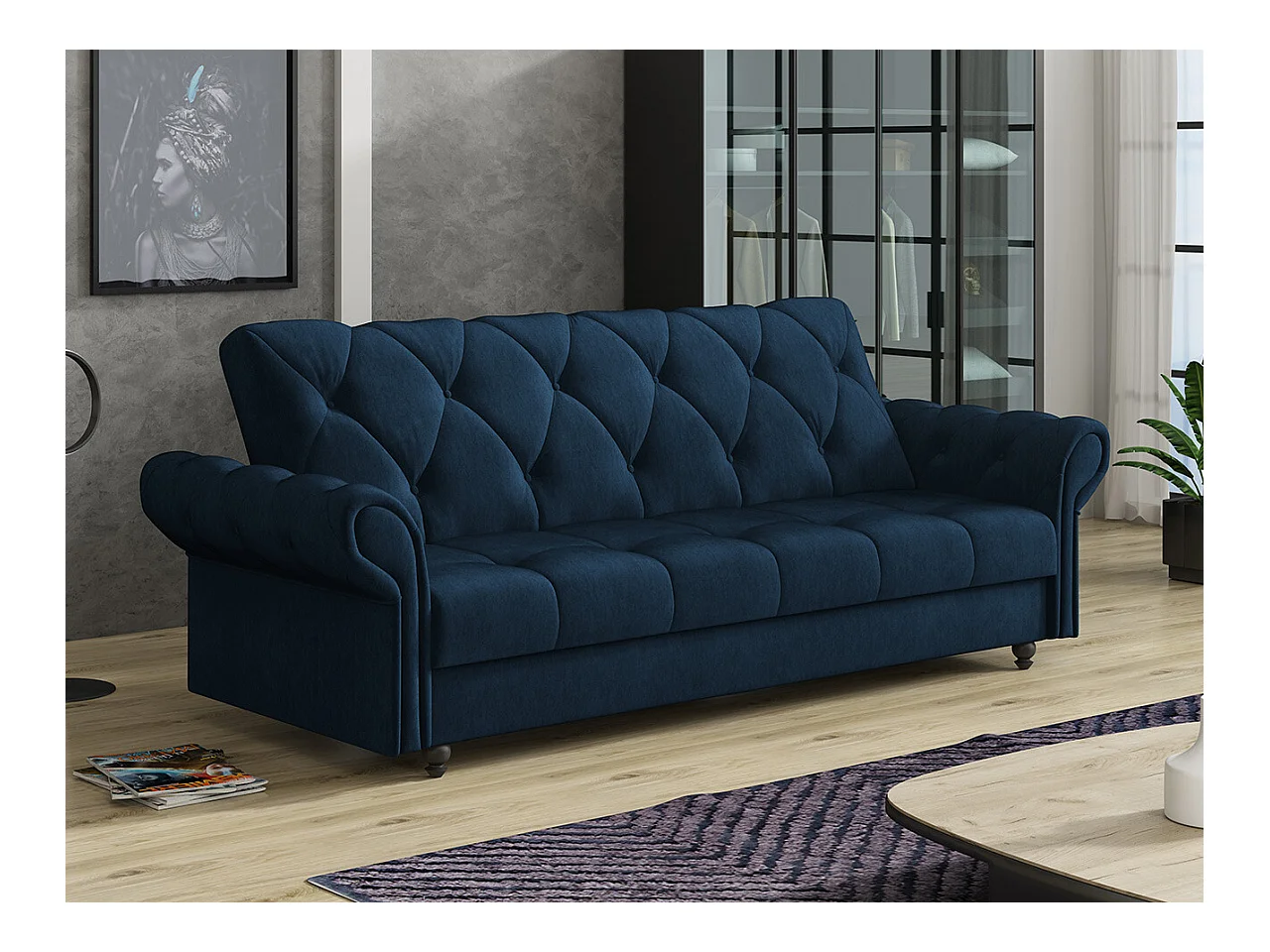 Canapé convertible Columbus 209, Boîte de literie, 90x240x90cm