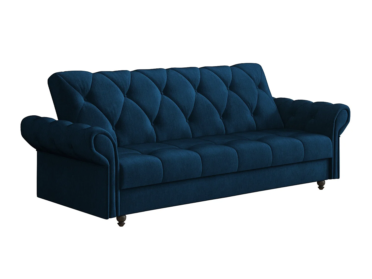 Canapé convertible 2 places en tissu bleu COLUMBUS 90x240x90 cm