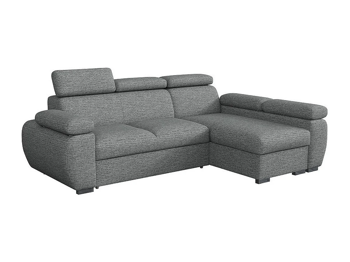 Sofá rinconero Columbus 132, Gris, Función de descanso, Almacenaje, 255x170x85cm