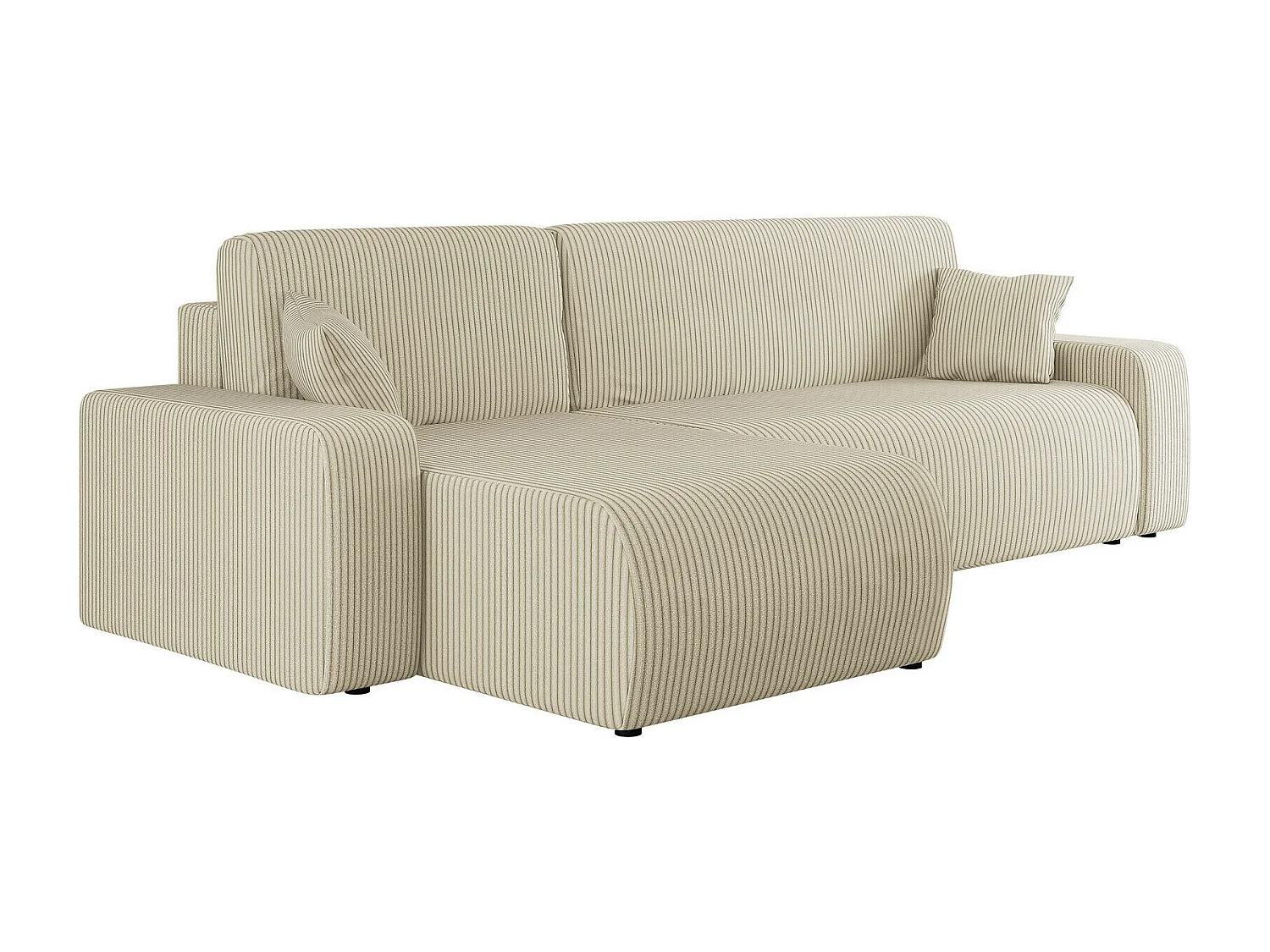 Sofá rinconero Shelton 102, De color marrón claro, Función de descanso, Almacenaje, 244cm