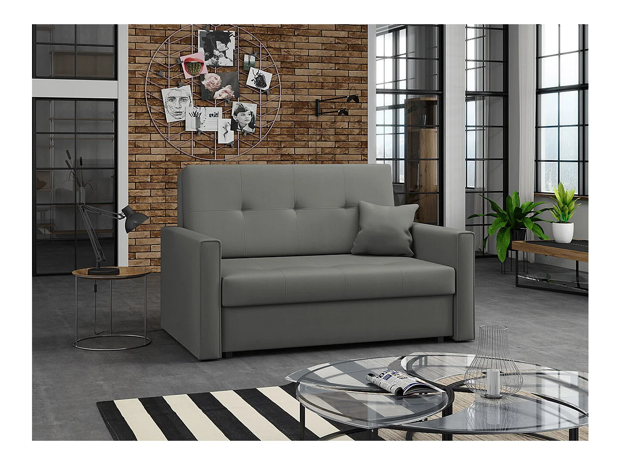 Canapé convertible Columbus 105, Boîte de literie, 85x133x98cm, Mobilier déjà assemblé
