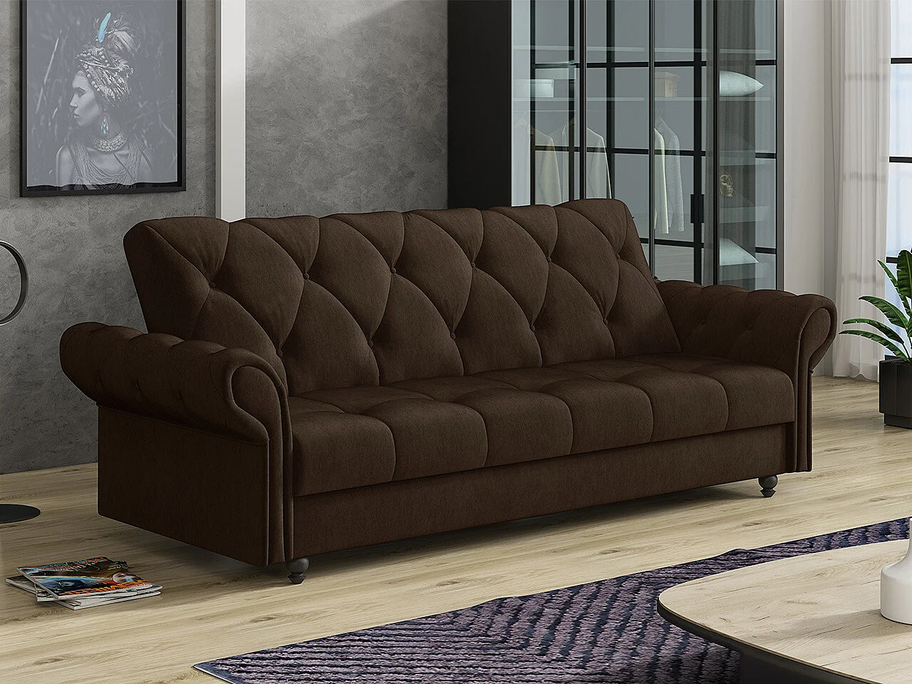 Canapé convertible Columbus 209, Disponible, 90x240x90cm