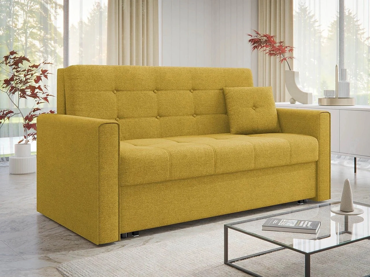 Canapé convertible Columbus 102, Disponible, 85x153x98cm, Mobilier déjà assemblé