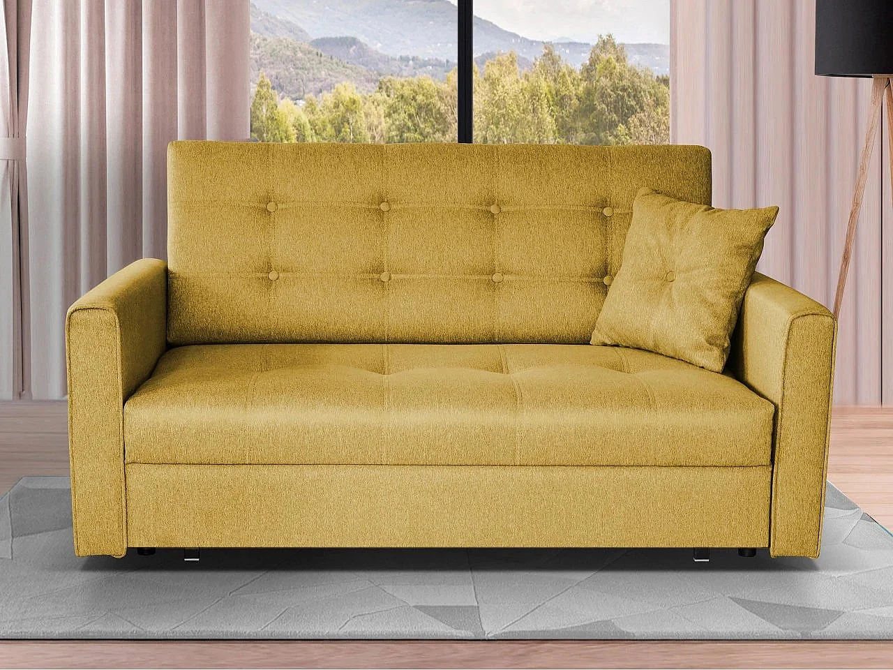 Canapé convertible Columbus 102, Disponible, 85x153x98cm, Mobilier déjà assemblé