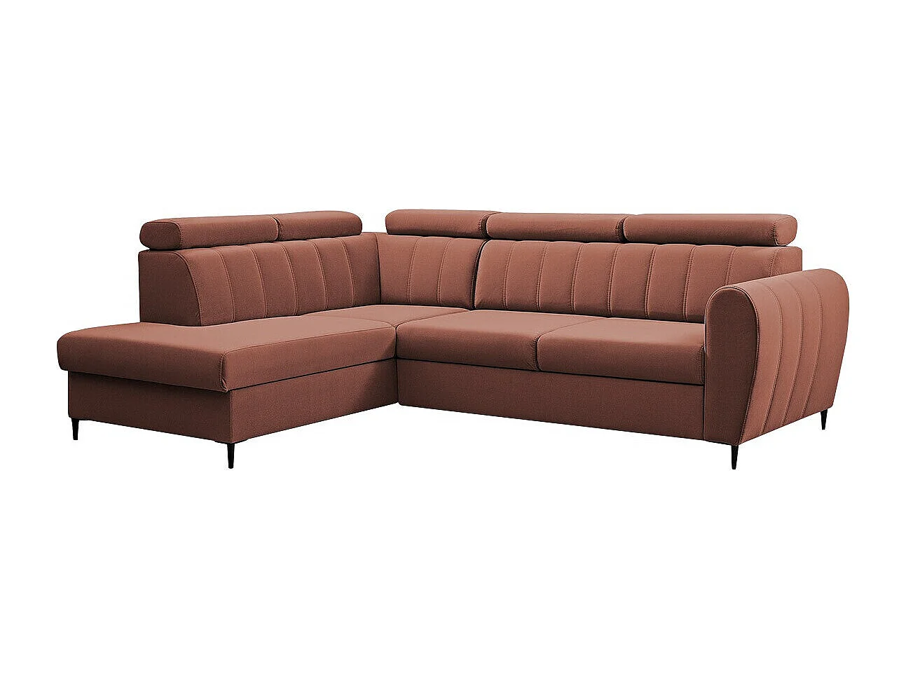 Sofá de canto Temple 125, Rosé, Funcionalidade de dormir, 26x20x9cm