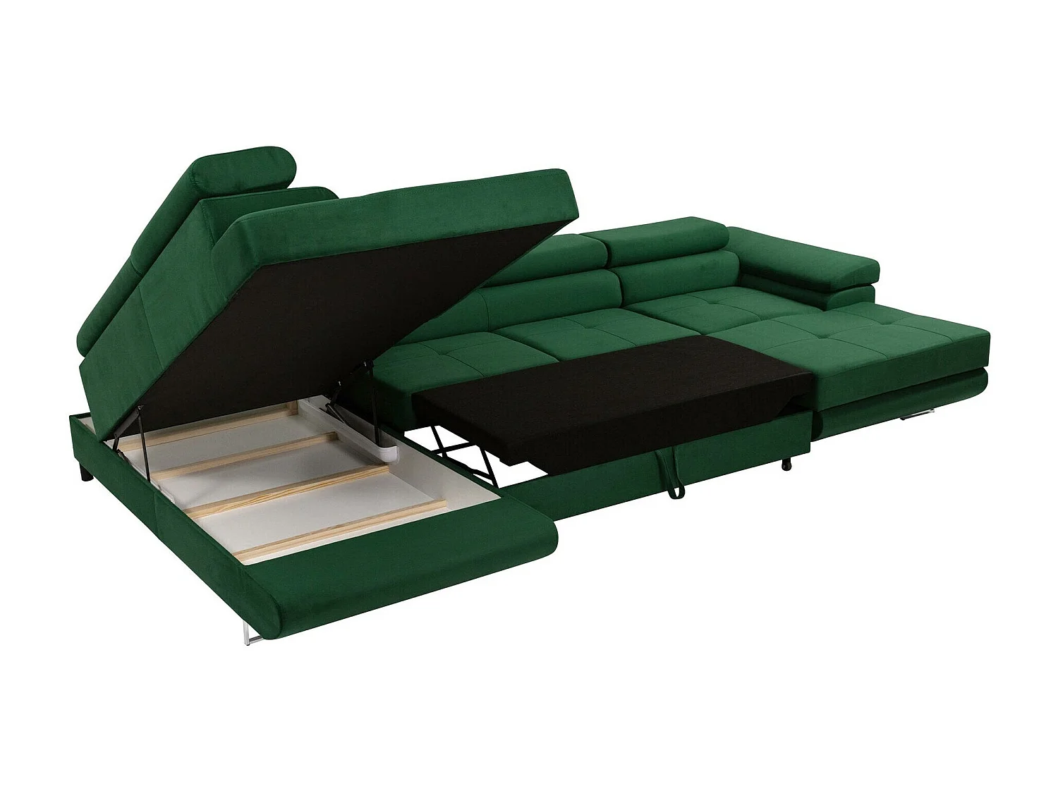 Canapé d'angle Comfivo Vinetum III, Vert, Disponible, 346x203x70cm