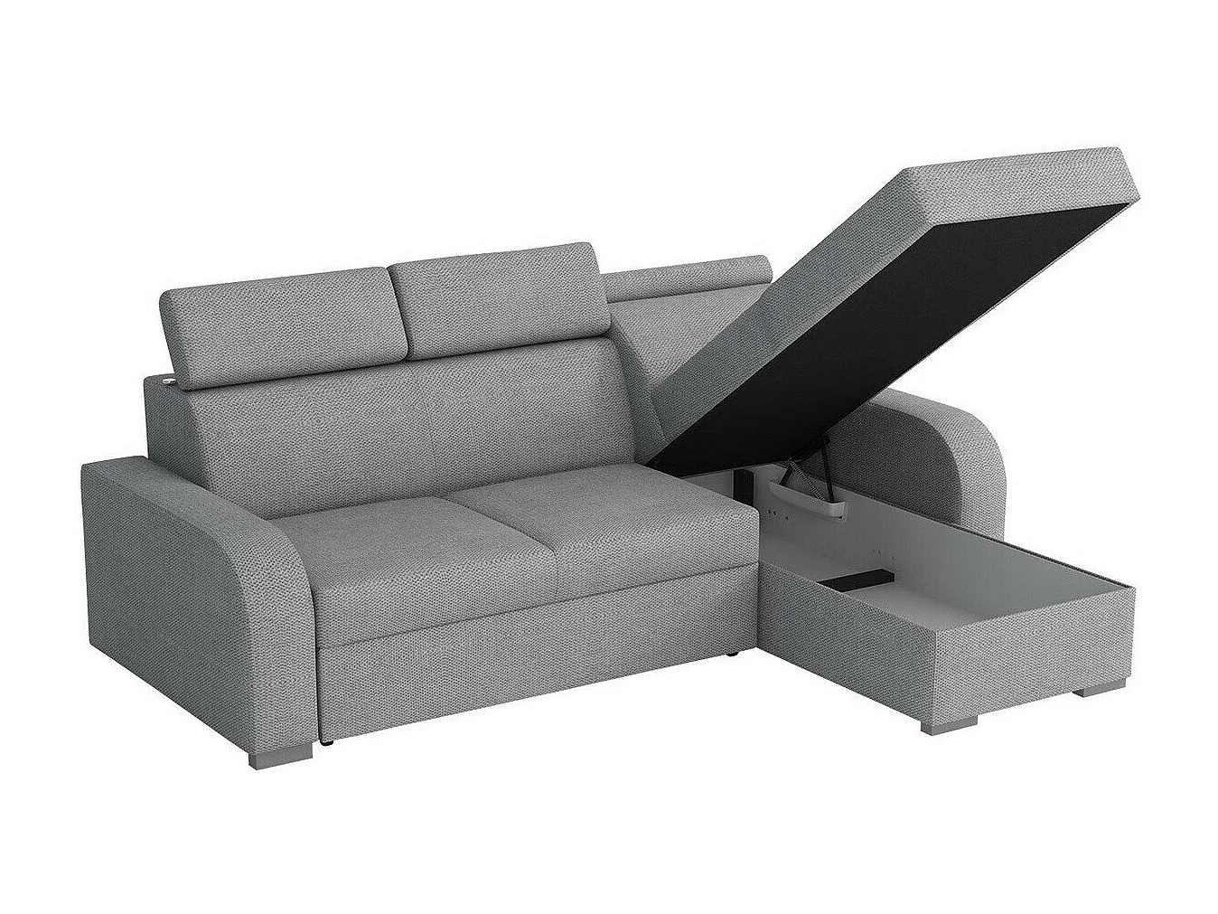 Canapé d'angle Etrcala 100, Gris, Disponible, 235x170x85cm