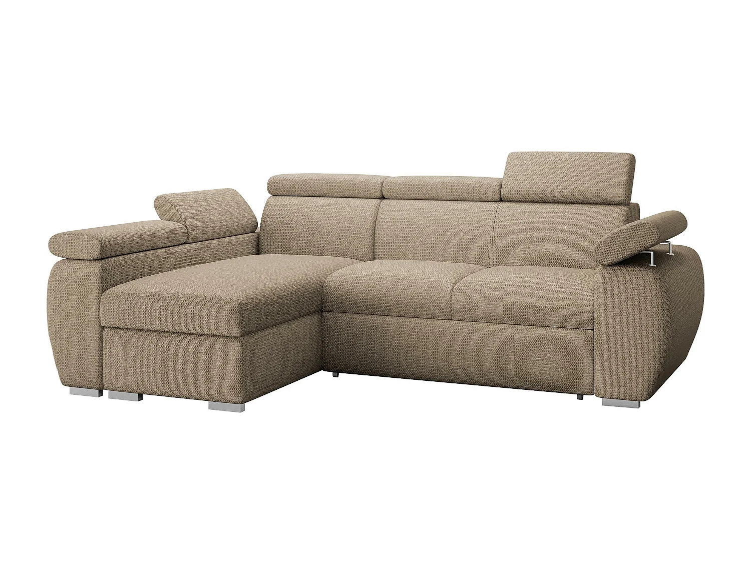 Canapé d'angle Columbus 132, Brun clair, Disponible, 255x170x85cm