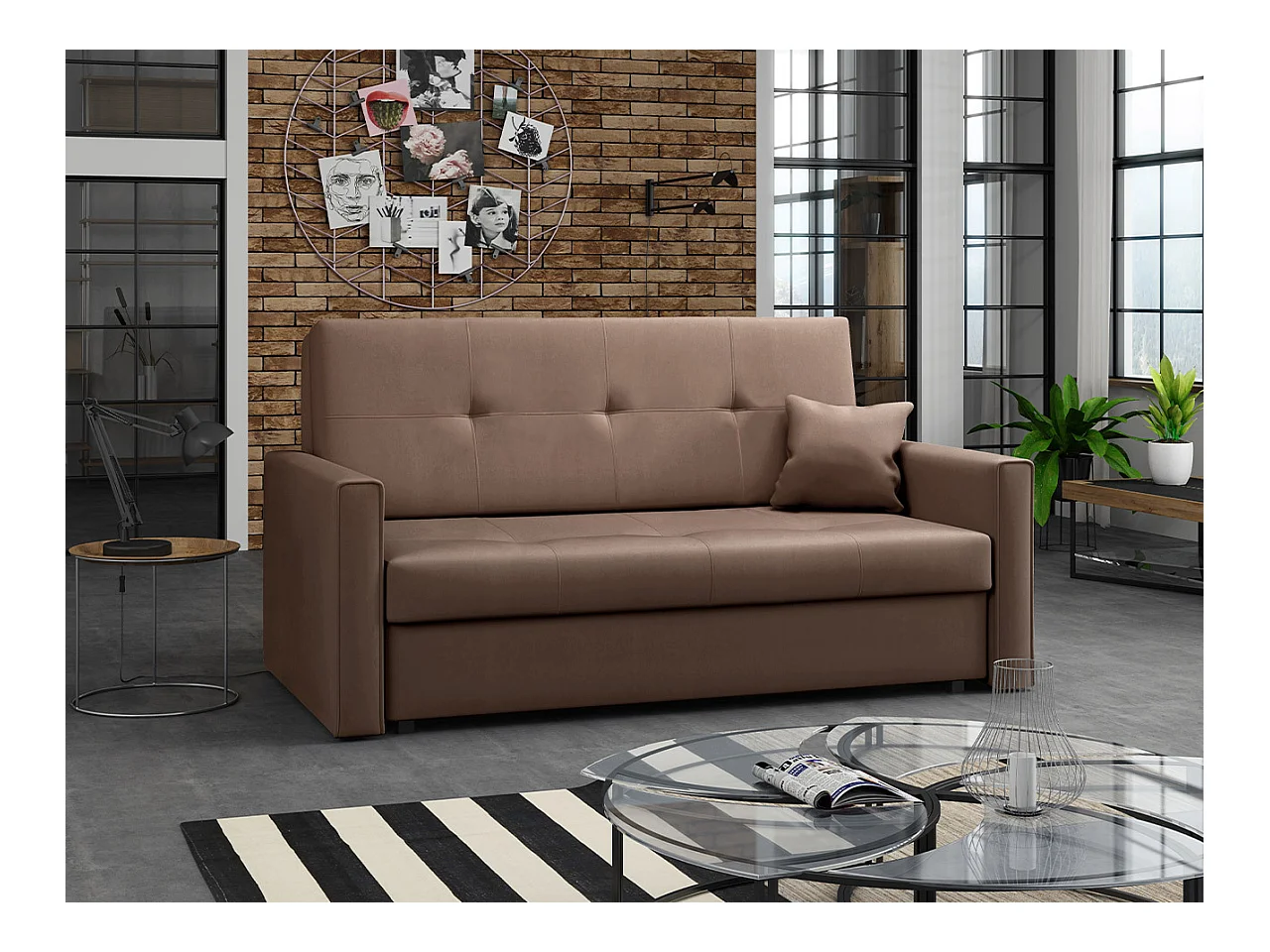 Divano letto Columbus 106, Con, 85x153x98cm, Mobile già assemblato