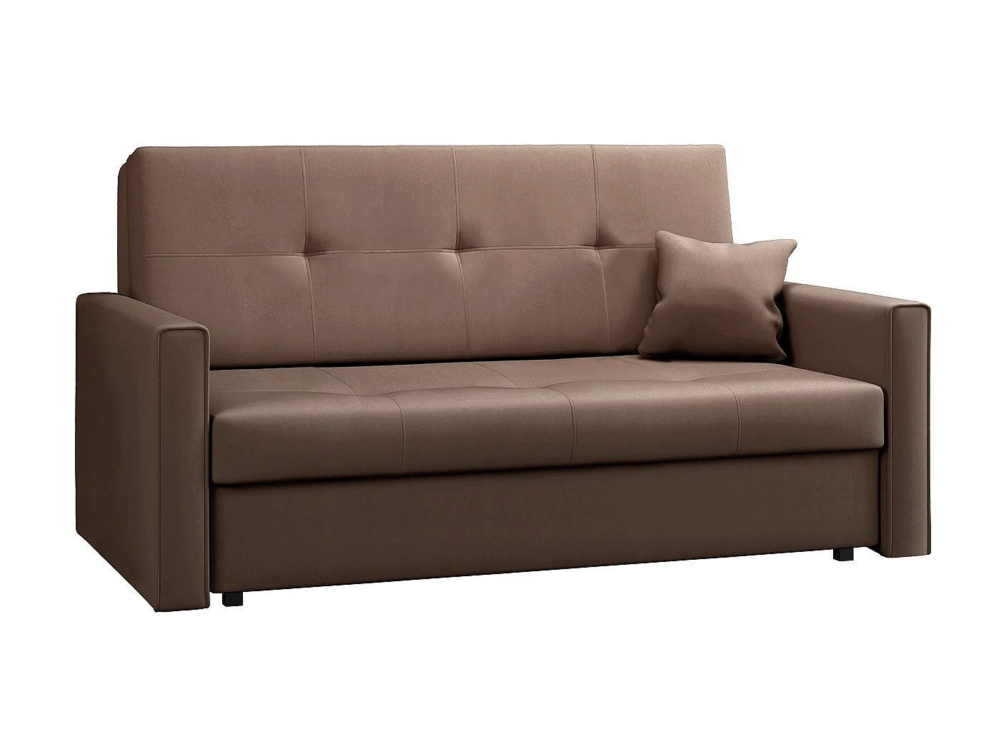 Canapé convertible 2 places en tissu marron COLUMBUS