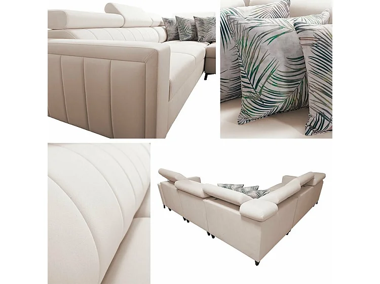 Canapé d'angle Sarasota 152, Brun clair, Disponible, 275x275x83cm