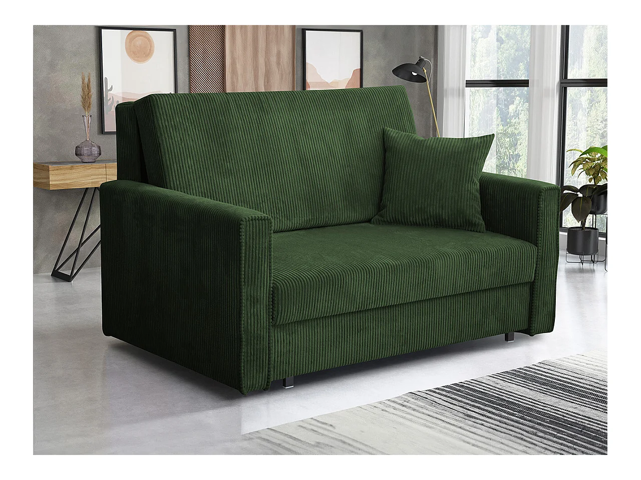 Canapé convertible Columbus 189, Boîte de literie, 85x133x98cm, Mobilier déjà assemblé